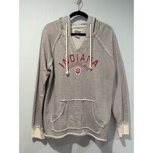 Indiana University Hoosiers IU Sweatshirt Womens Large Hooded Stretch Collegiate